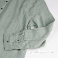 Blusa de manga comprida de algodão orgânico macio